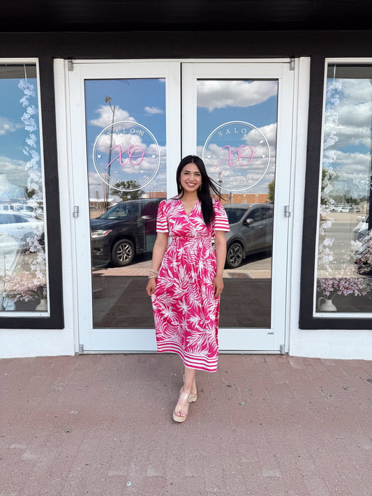 Under The Palms Pink Maxi Dress