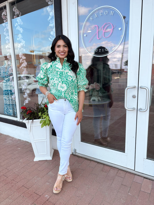 Sweeten Me Up Green Blouse