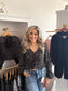 Autumn Meadow Black Blouse