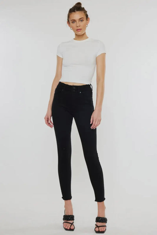 Extra Trendy Black Ankle Skinny Jeans