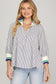 Lovely Navy Striped Blouse