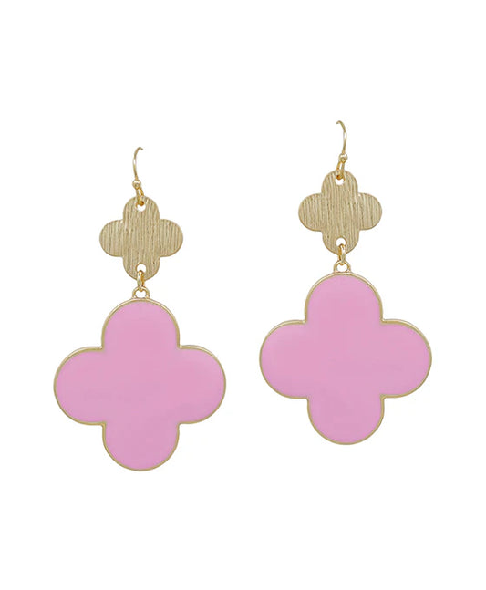 Light Pink Clover Earrings