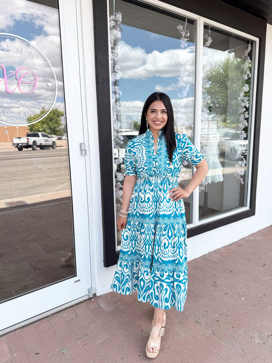 In The Sun Turquoise Dress