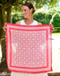 Langston Geometric Scarf Medium Red White