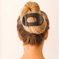Jet Black Large Flat Round Hair Clip - Teleties