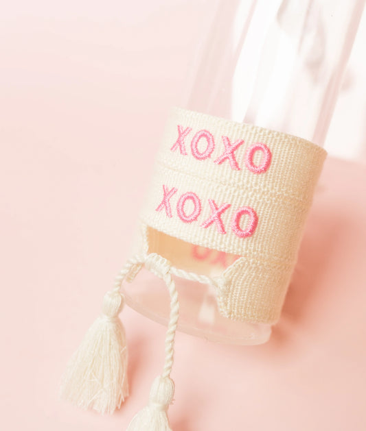 XOXO White Embroidered Bracelet