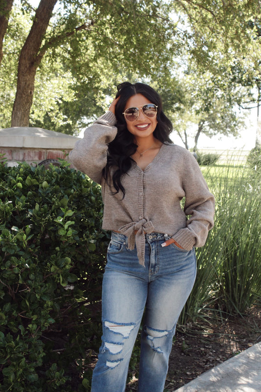 Stylish Warmth Mocha Sweater Cardigan