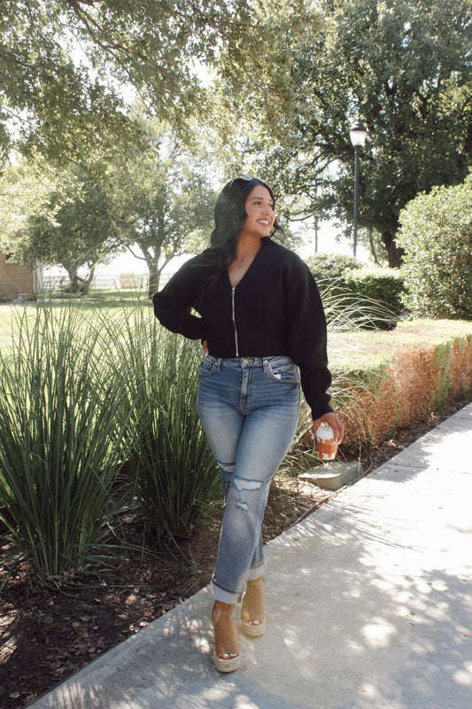 Comforting Energy Black Sweater