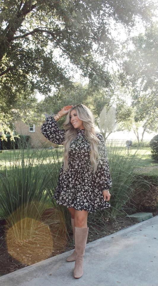 Ready To Charm Black Woven Dress