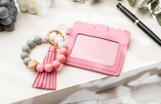 Keychain Wallet with Wristlet Bangle Bracelet