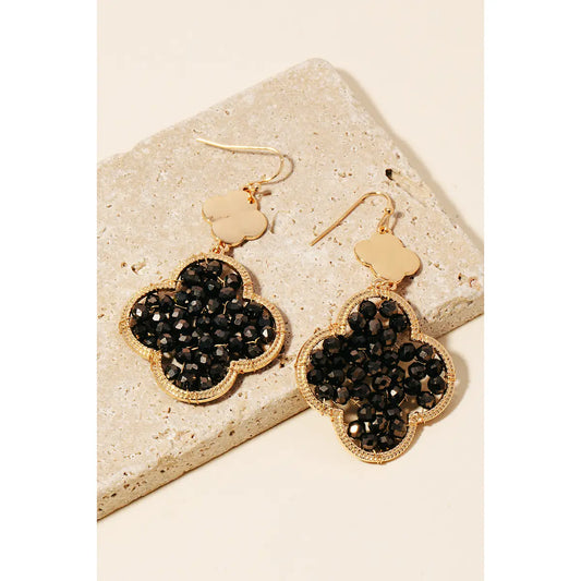Fabulous Black Clover Earrings