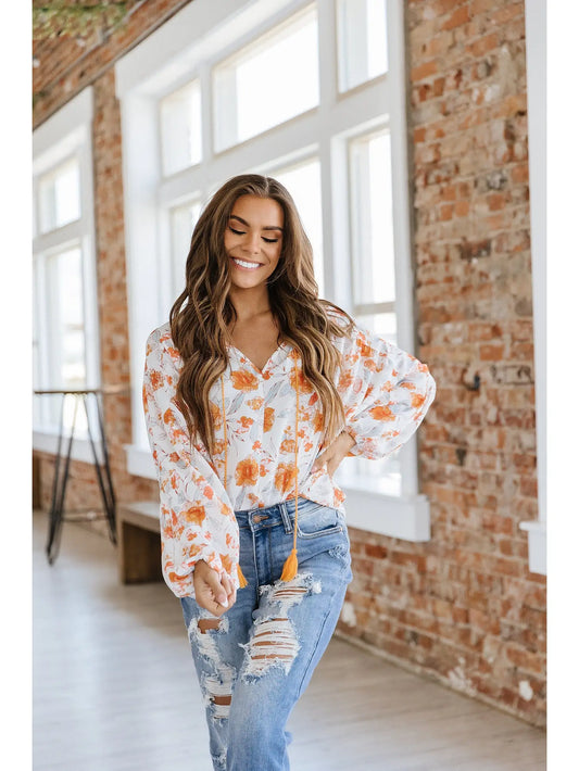 Paris V-Neck Floral Boho Top