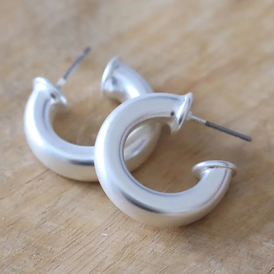 Custom Everyday Mini Silver Hoop | Petite Hoop Earring