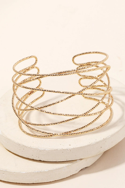 Multi Strand Metallic Cuff Bracelet