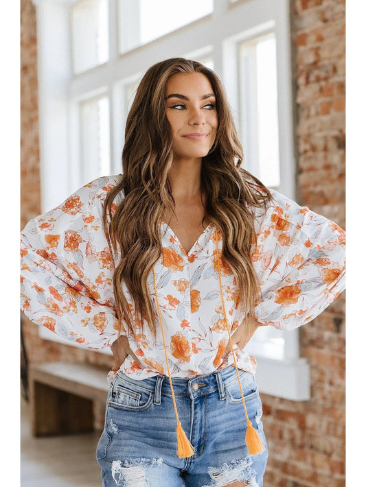 Paris V-Neck Floral Boho Top
