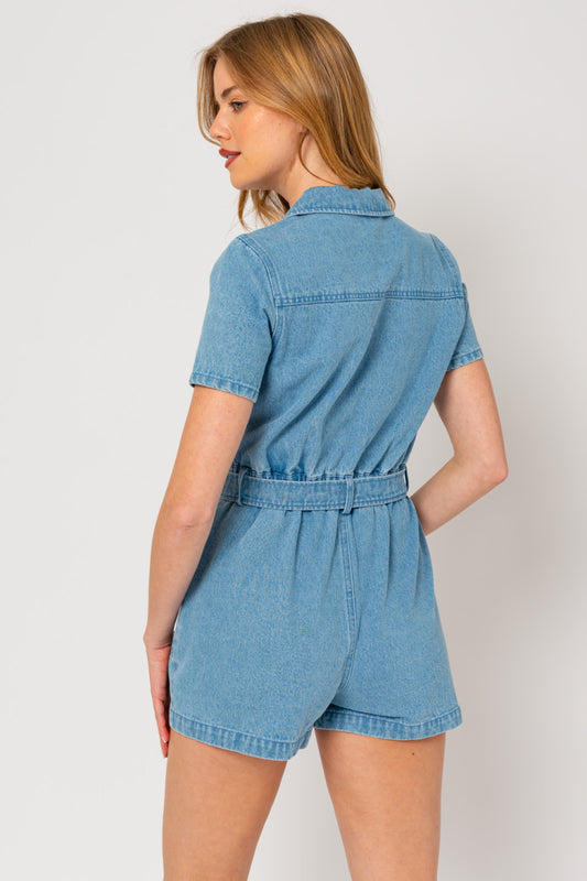 All American Girl Denim Romper