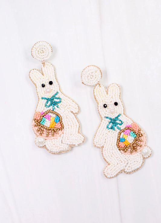 Easter Rabbit Earring White