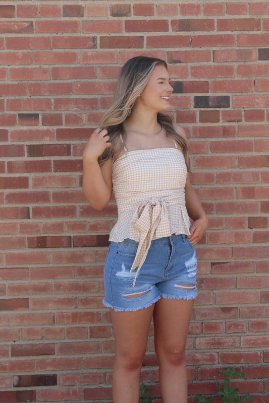 Frayed Denim Ripped Shorts