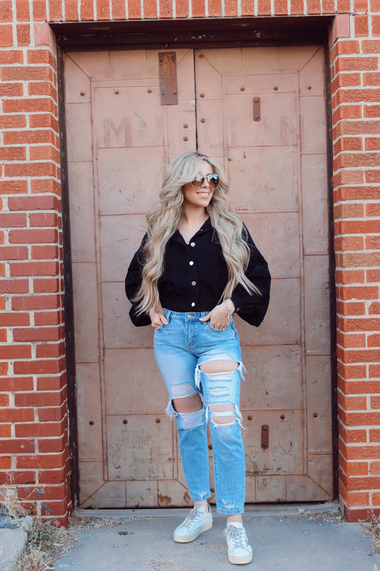 Cute Black Lantern Shacket