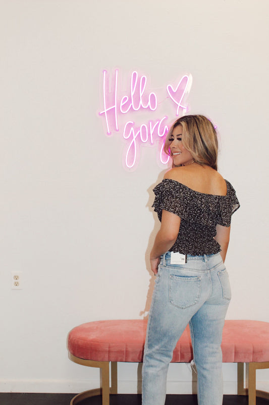 Black Off The Shoulder Ruffle Top