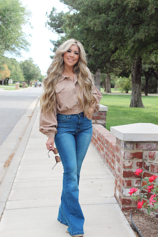 Hours With You Brown Crop Jacket