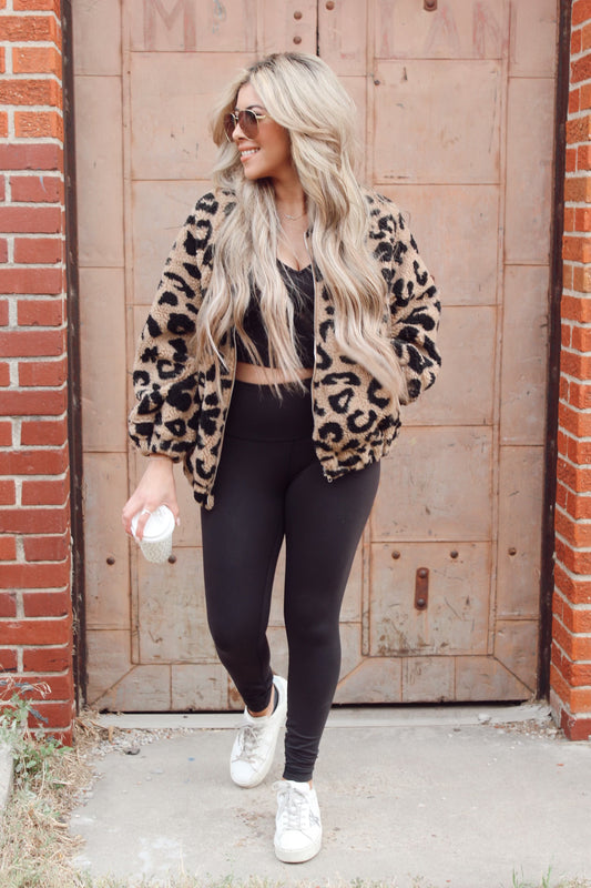 Adoring Heart Brown Leopard Jacket