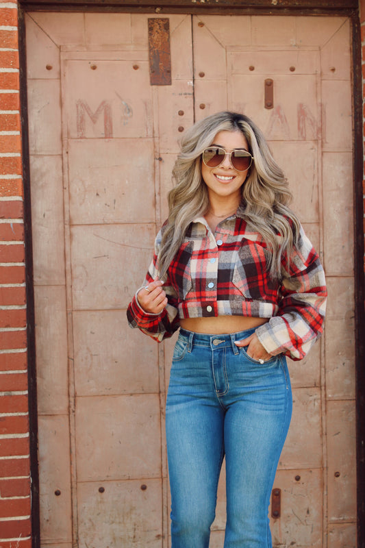Cropped Red Flannel