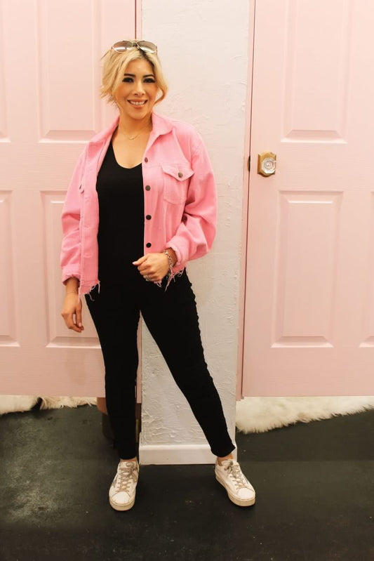 Hot Pink Cropped Jacket