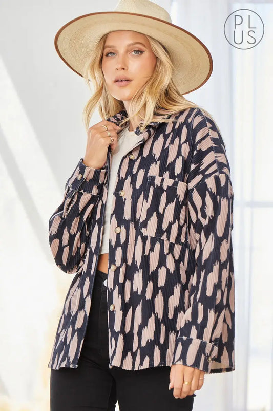 Impeccably Cute Plus Size Print Jacket