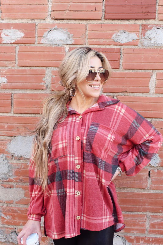 Brushed Cashmere Plaid Shacket