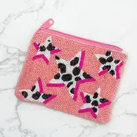 Cow Print Star Coin Pouch