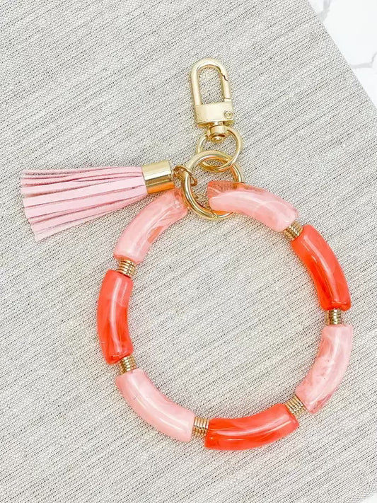 Resin key ring bangle with tassel