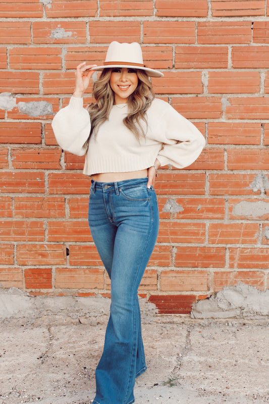 Cropped Beige Sweater