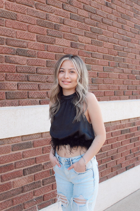 Loving Feathered Crop Top