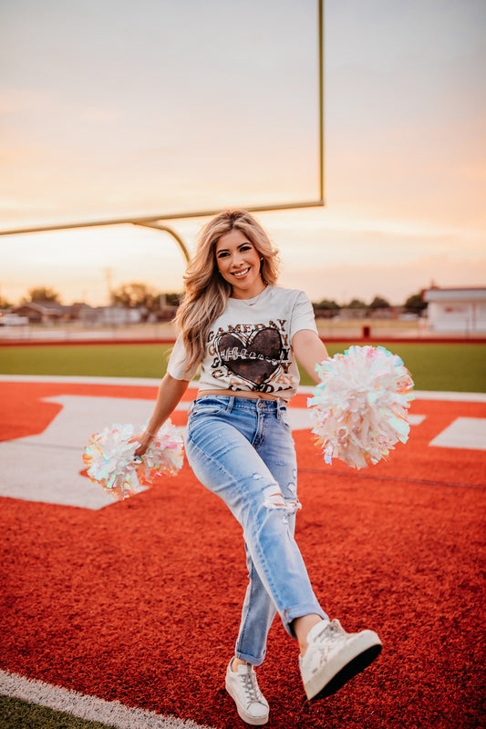 Football Game Day Heart T-Shirt