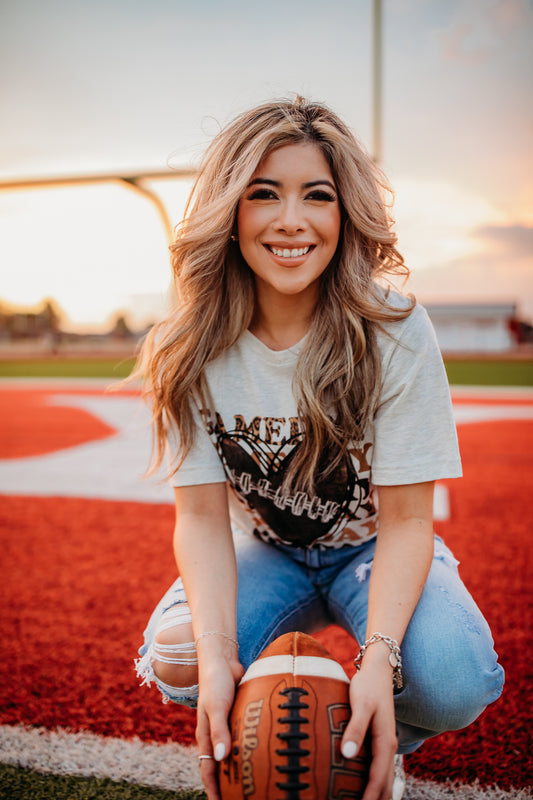 Football Game Day Heart T-Shirt